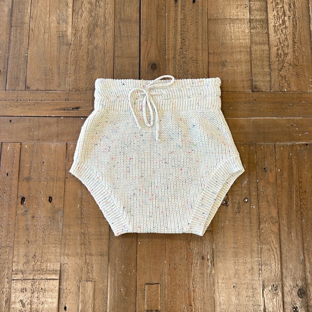 Lettie lovie oatmeal confetti knit shorties